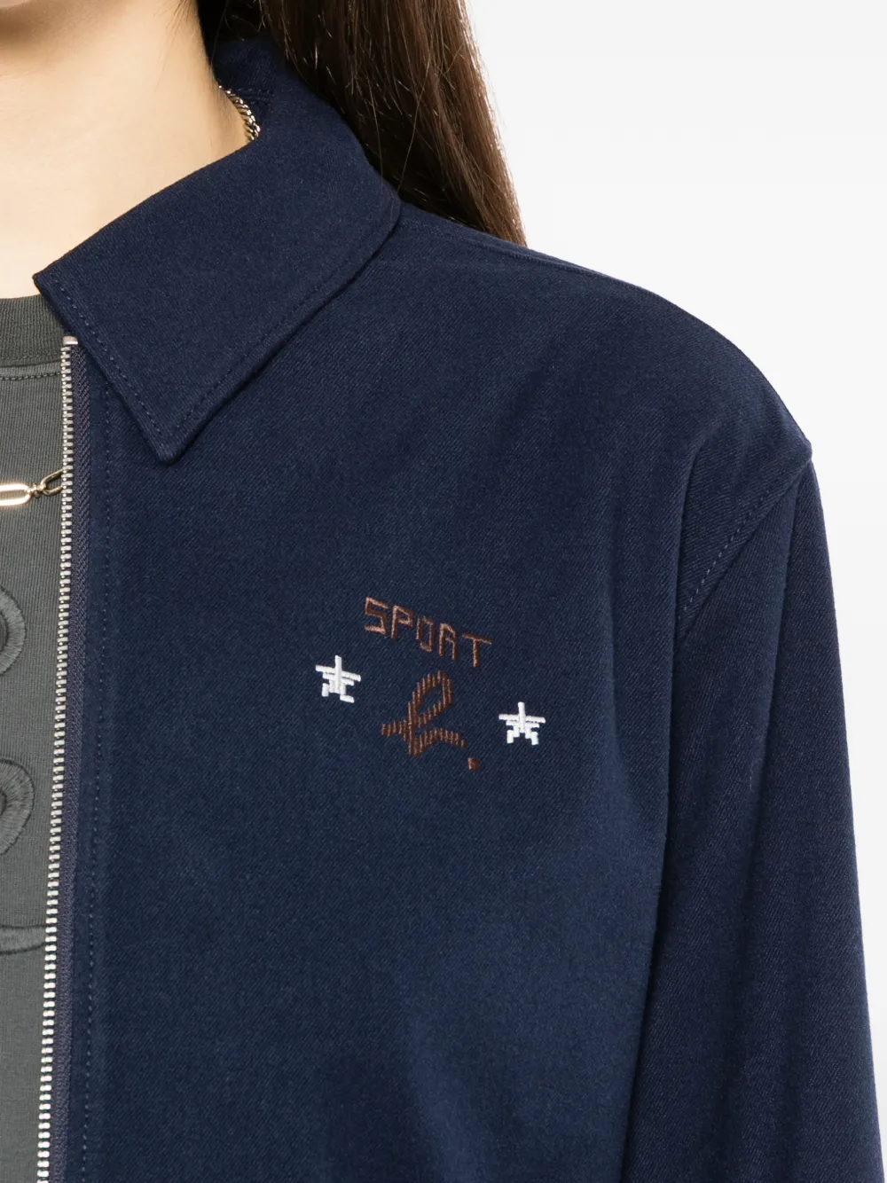 SPORT b. by agnès b. Shirtjack van flanelblend met rits Blauw