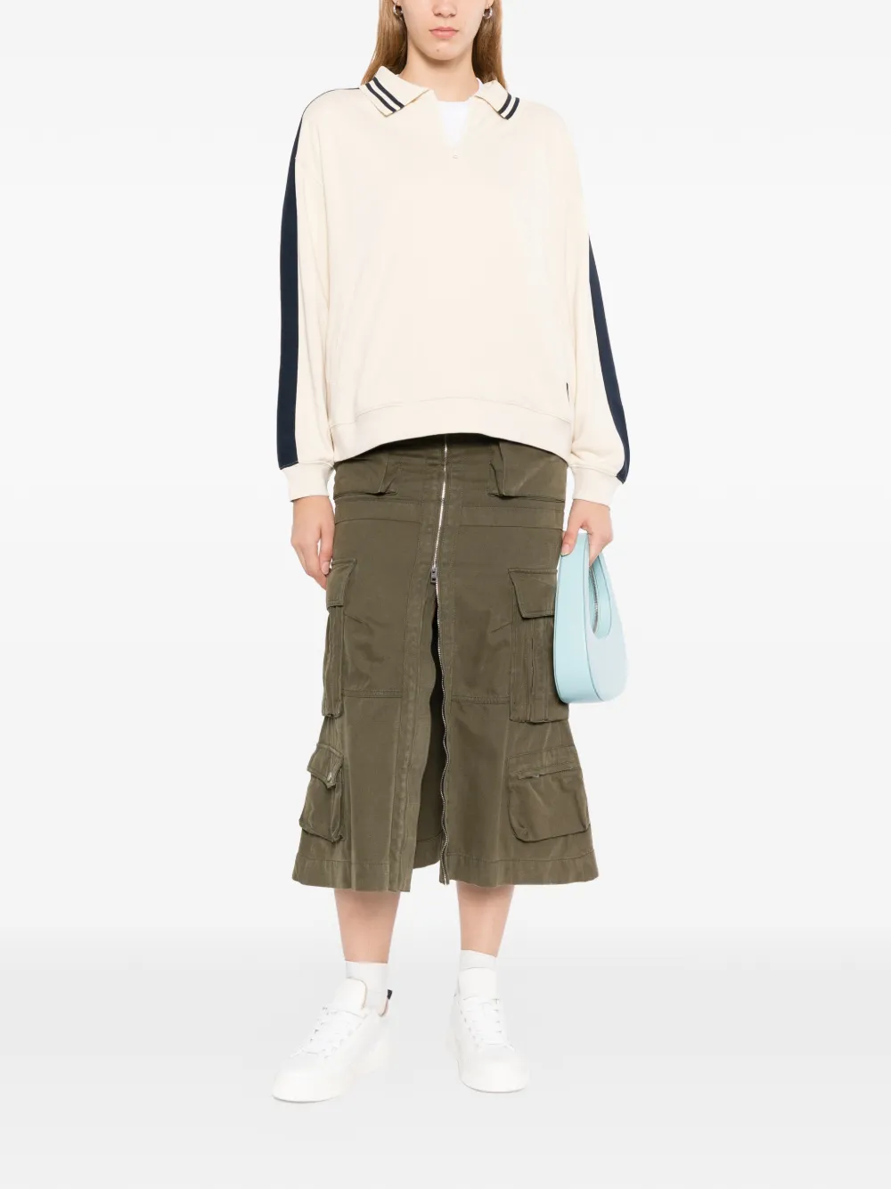 SPORT b. by agnès b. Sweater met halve rits Beige