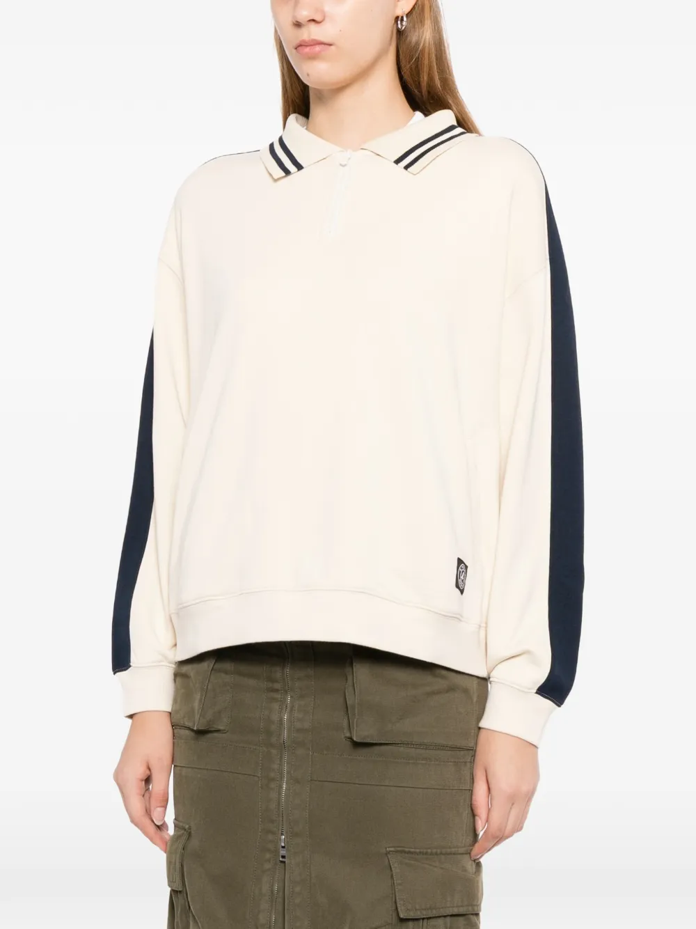 SPORT b. by agnès b. Sweater met halve rits Beige