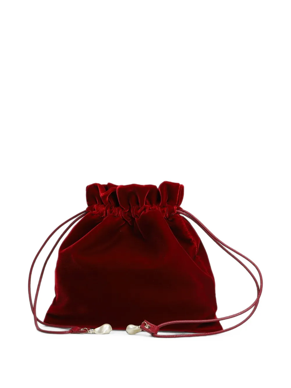 Alevì velvet drawstring pouch Rood
