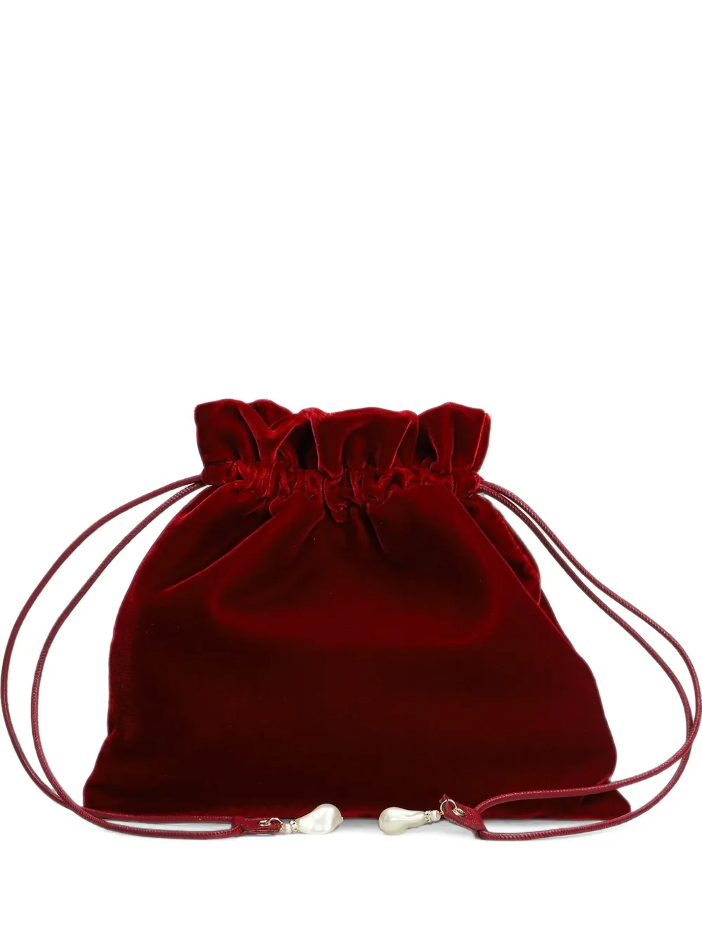 Alevì Velvet Drawstring Pouch In Red