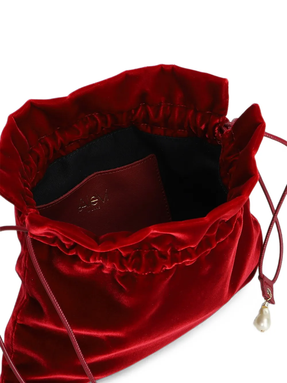 Alevì velvet drawstring pouch Rood