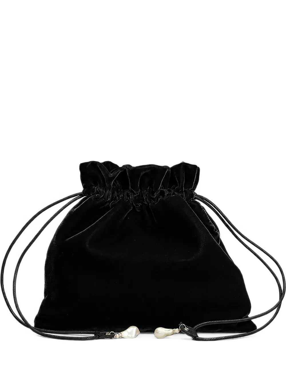 Alevì velvet-finish drawstring clutch bag