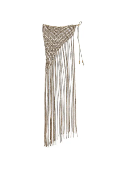 Hibourama crystal-embellished fringed belt