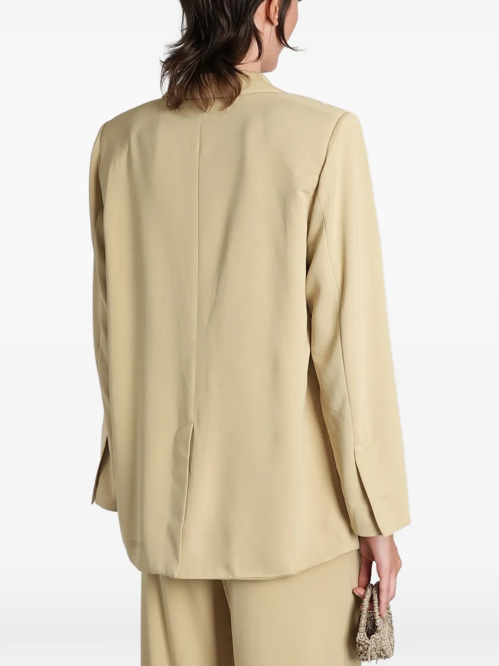 Hibourama Diana blazer met gekerfde revers Groen