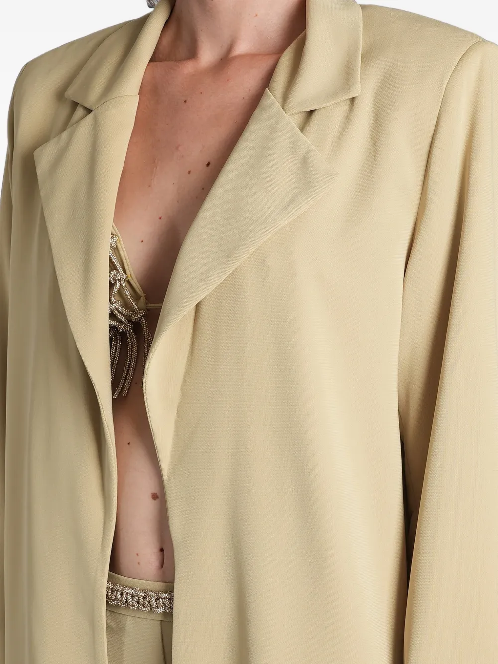 Hibourama Diana blazer met gekerfde revers Groen