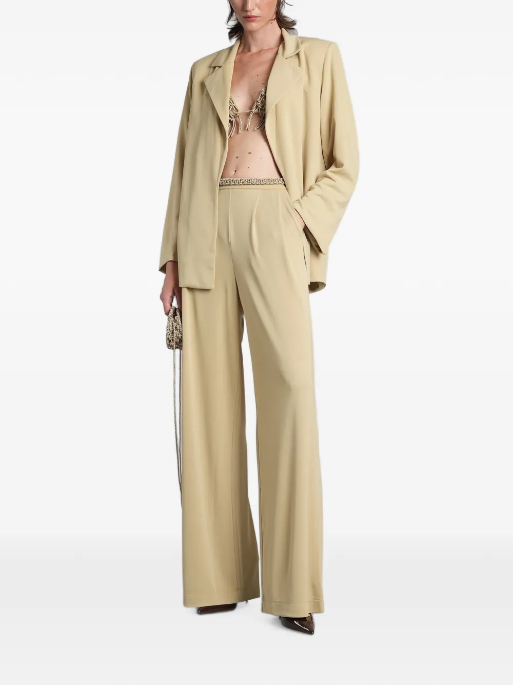 Hibourama Diana blazer met gekerfde revers Groen