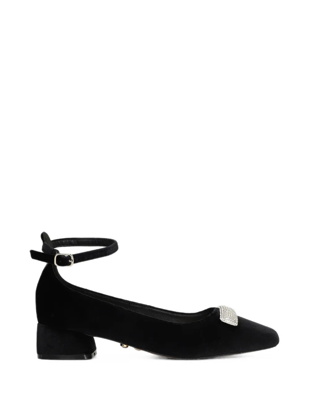 TWENTY FOURHAITCH crystal-embellished ankle-strap flat pumps