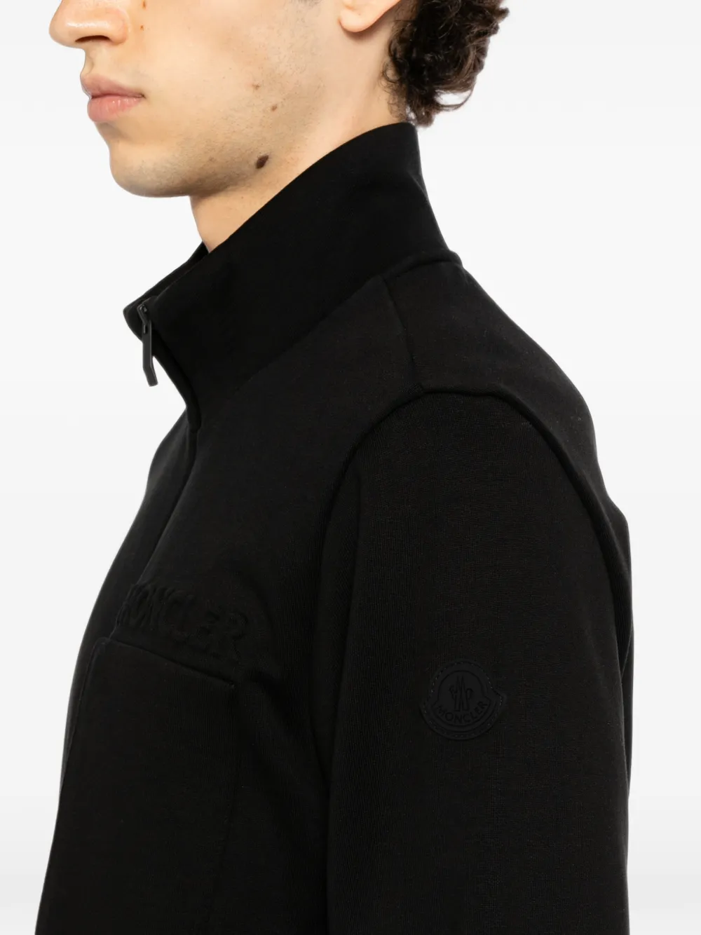 Moncler Jack met geborduurd logo Zwart
