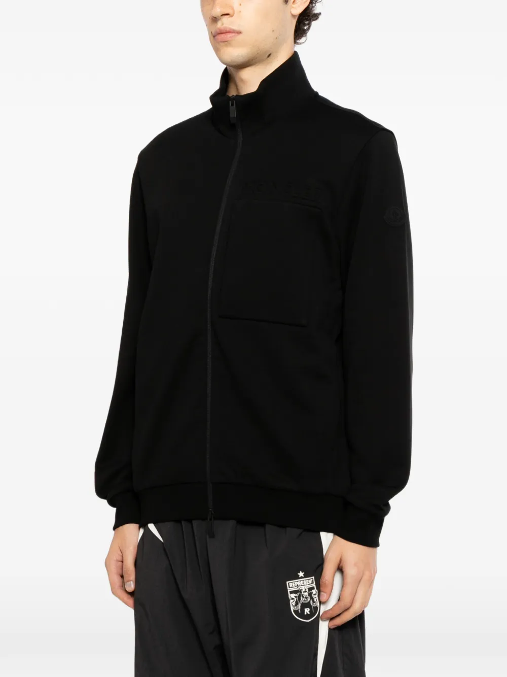 Moncler Jack met geborduurd logo Zwart