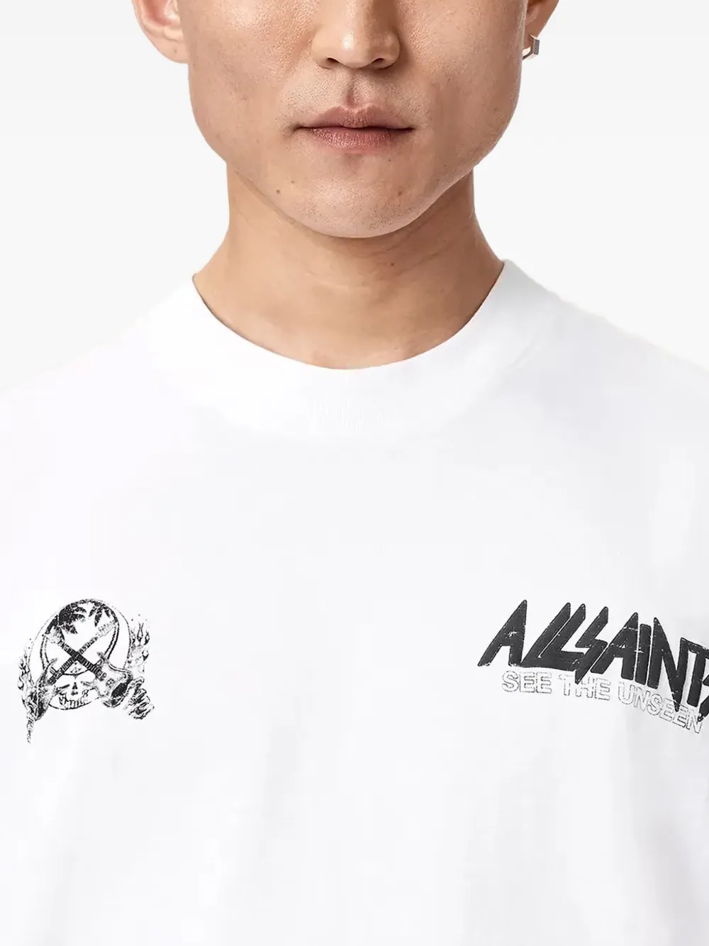 AllSaints Chromium T-shirt met grafische print Wit