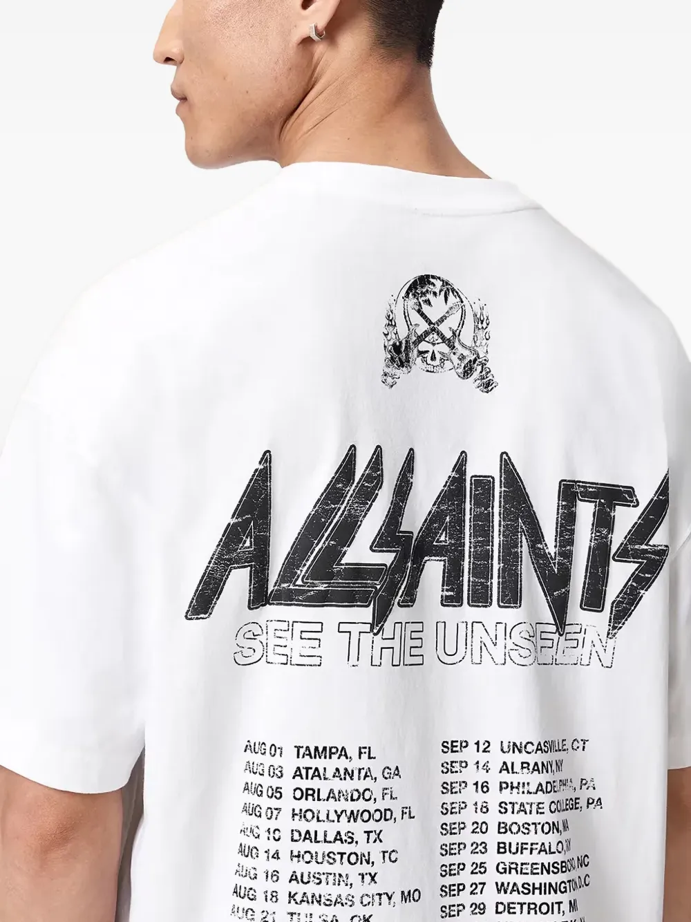 AllSaints Chromium T-shirt met grafische print Wit