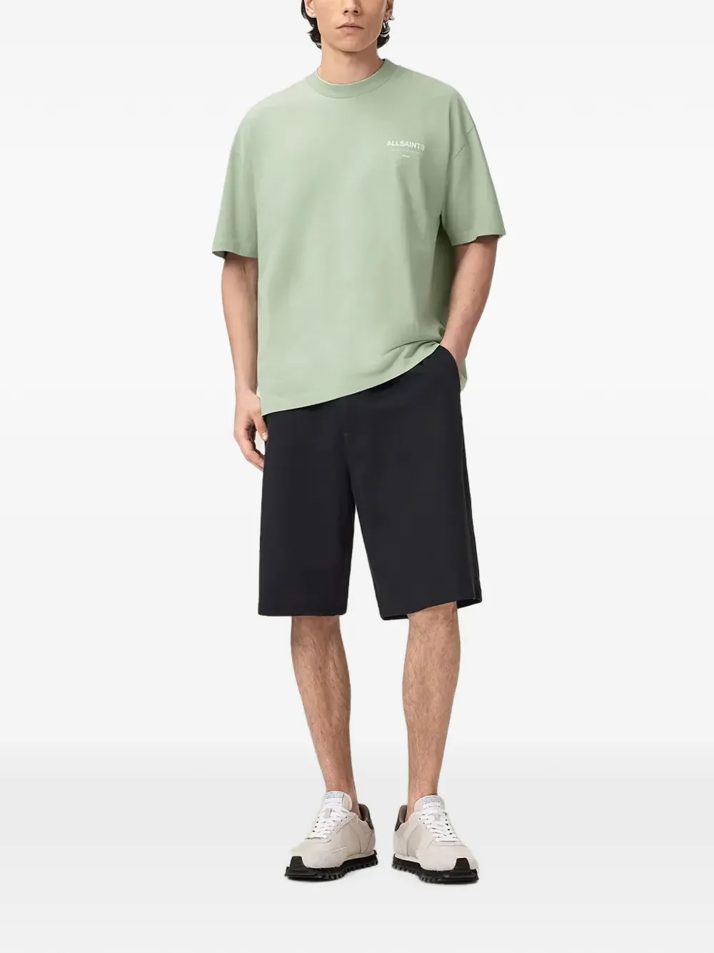 AllSaints Underground T-shirt met ronde hals en logo-print Groen