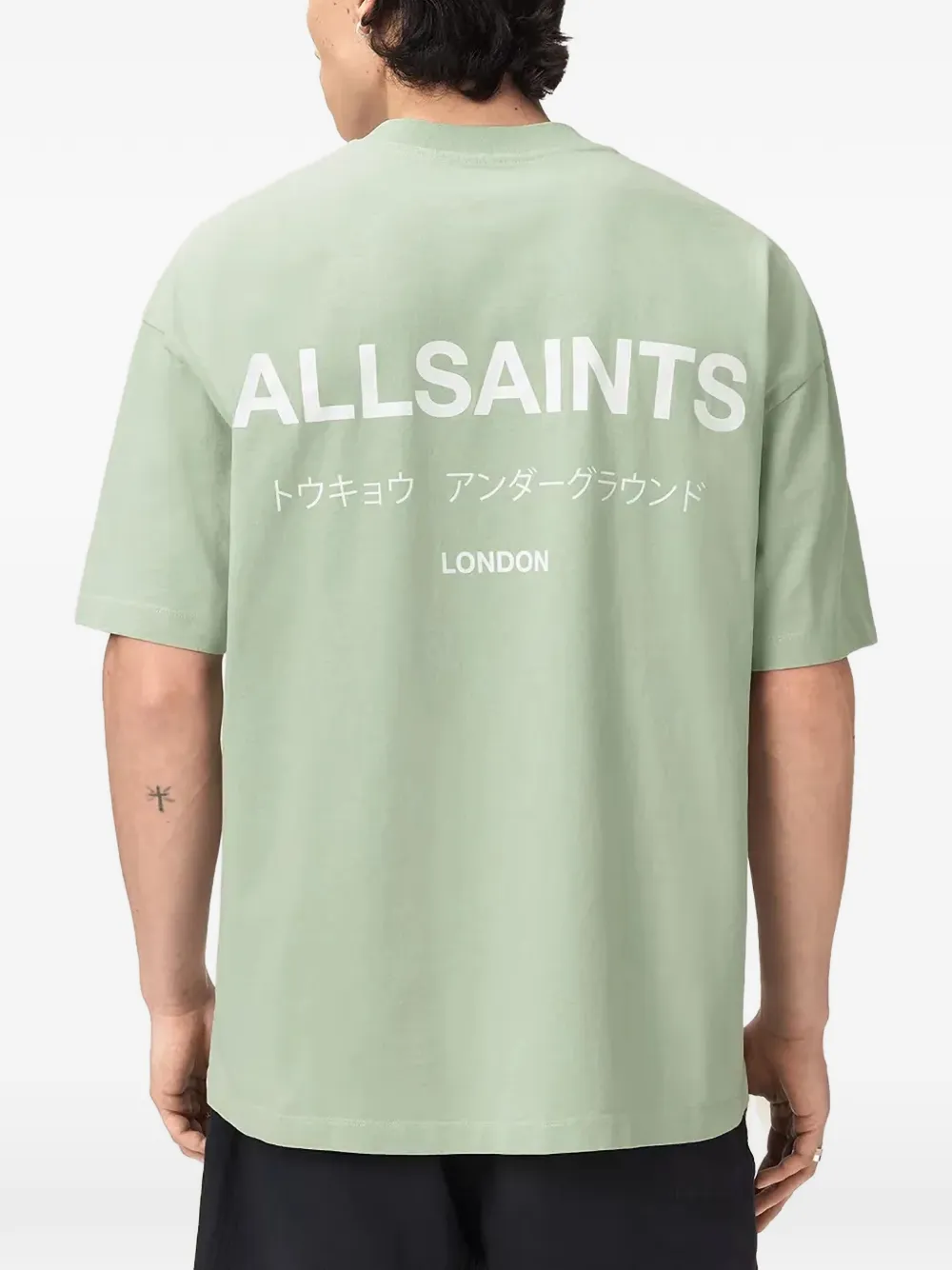 AllSaints Underground T-shirt met ronde hals en logo-print Groen