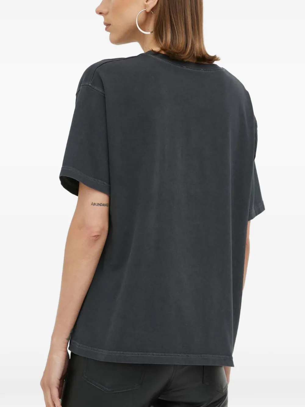 American Vintage Fizvalley faded-effect T-shirt Zwart