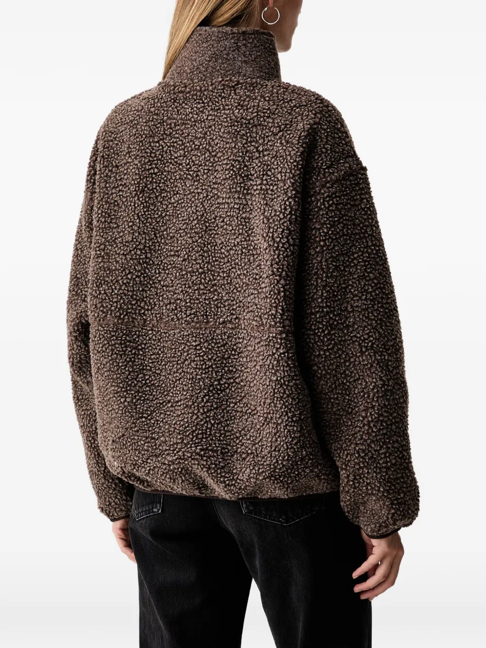 American Vintage Hoktown jack met fleece textuur en rits Bruin