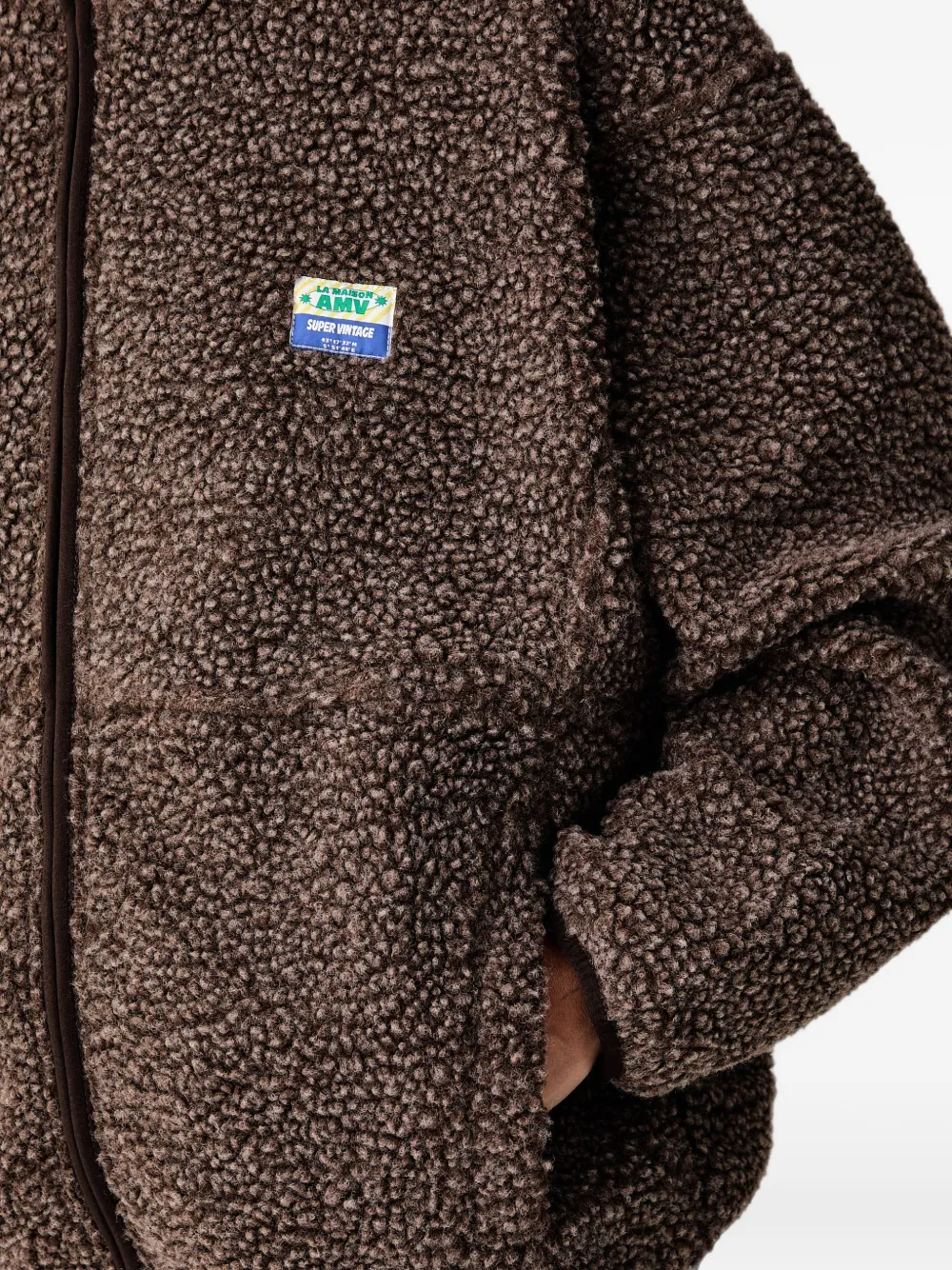 American Vintage Hoktown jack met fleece textuur en rits Bruin