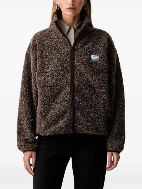 American Vintage Hoktown fleece-texture zip-up jacket