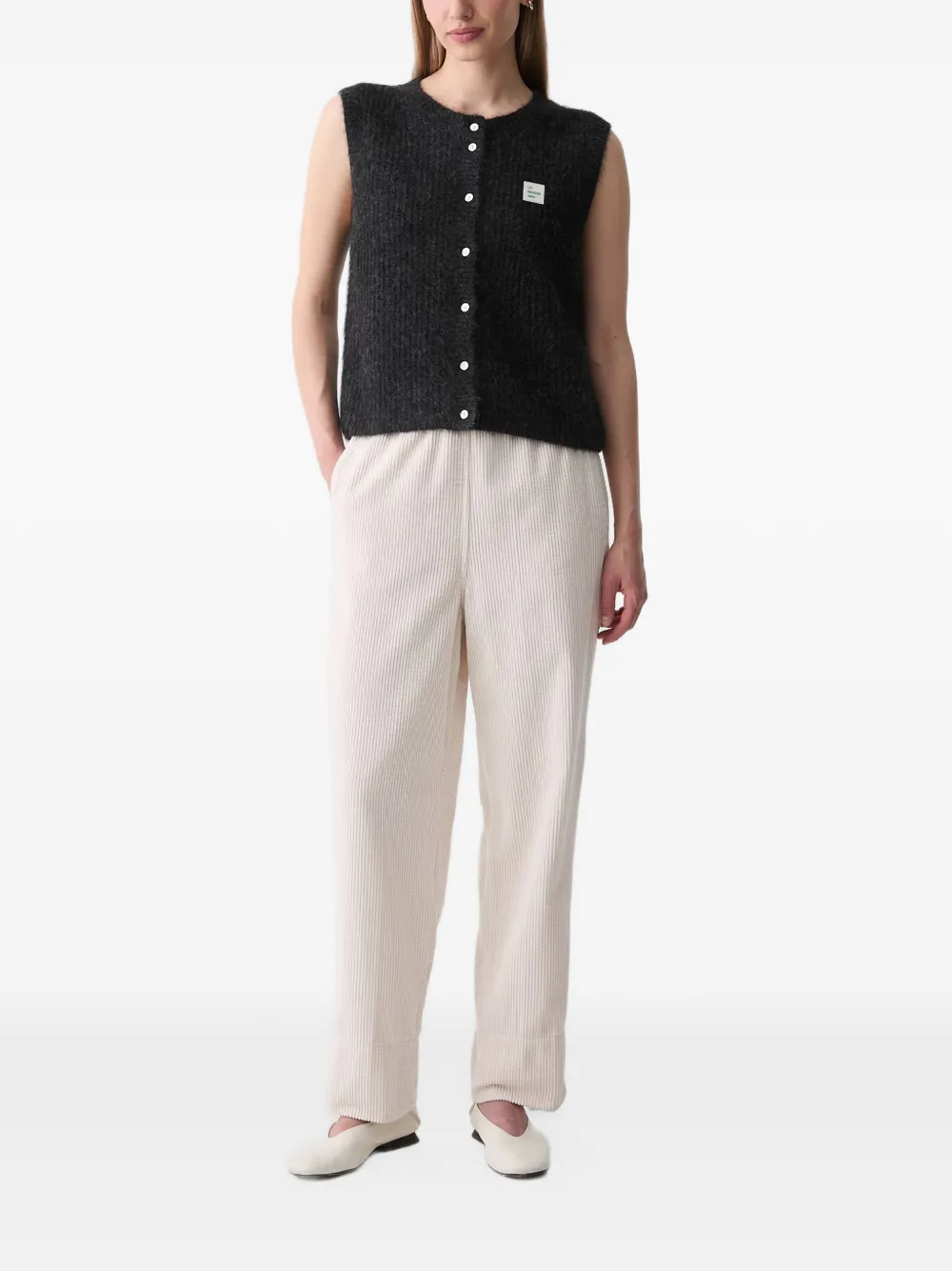 American Vintage Padow corduroy straight-leg trousers Beige