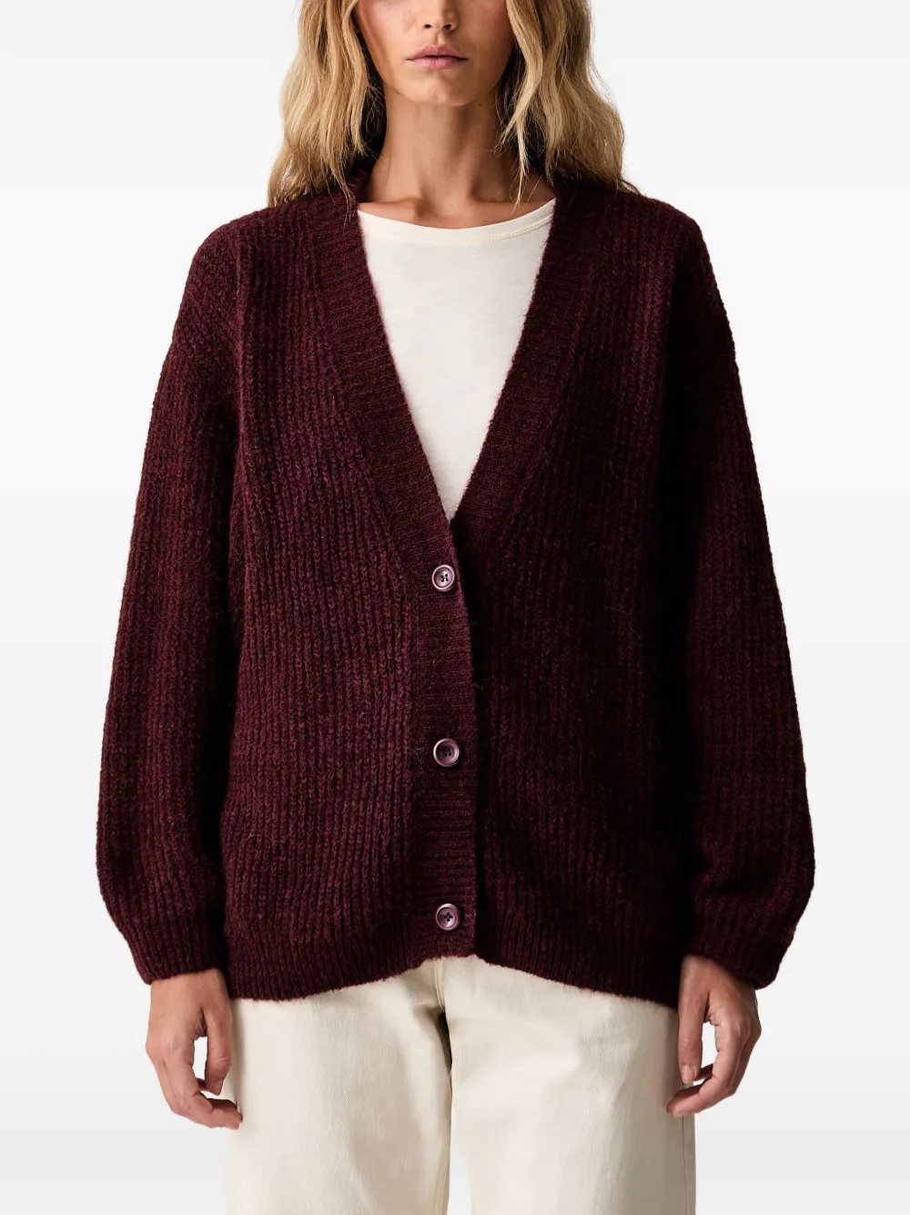 American Vintage East V-neck cardigan - Rosso