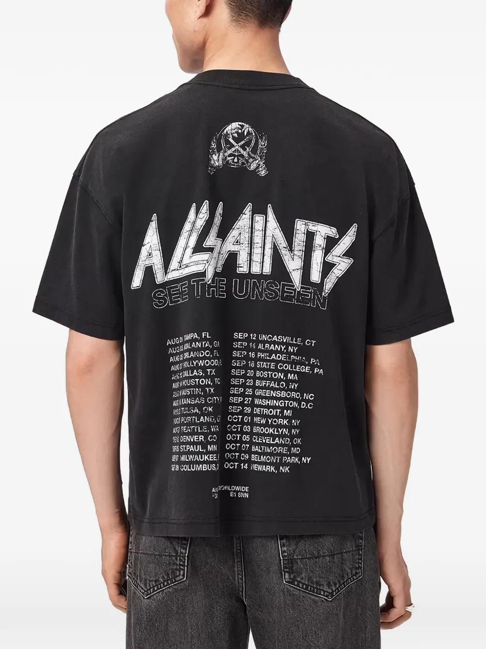 AllSaints Katoenen T-shirt met logoprint Zwart