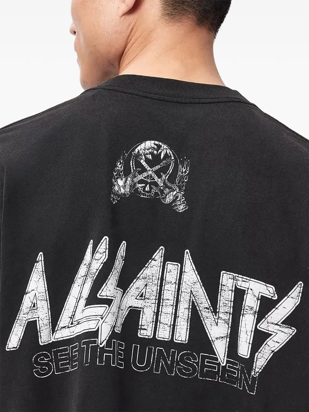 AllSaints Katoenen T-shirt met logoprint Zwart