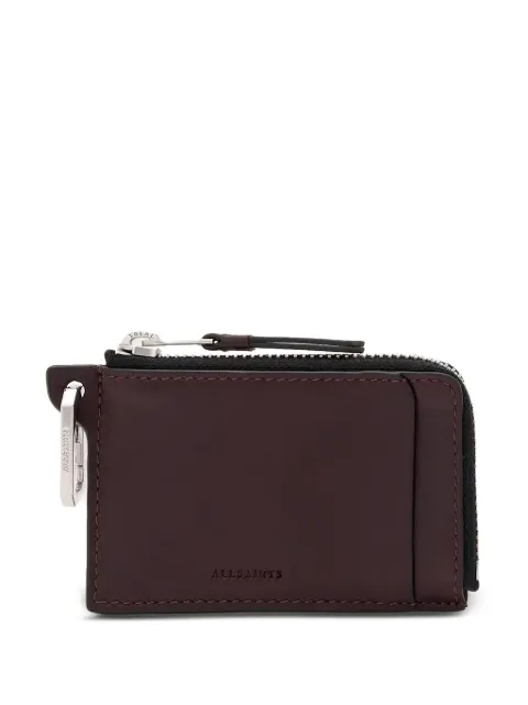 AllSaints cartera Remy con logo grabado y clip de mosquetón