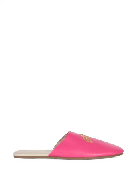 GCDS logo-embroidered mules