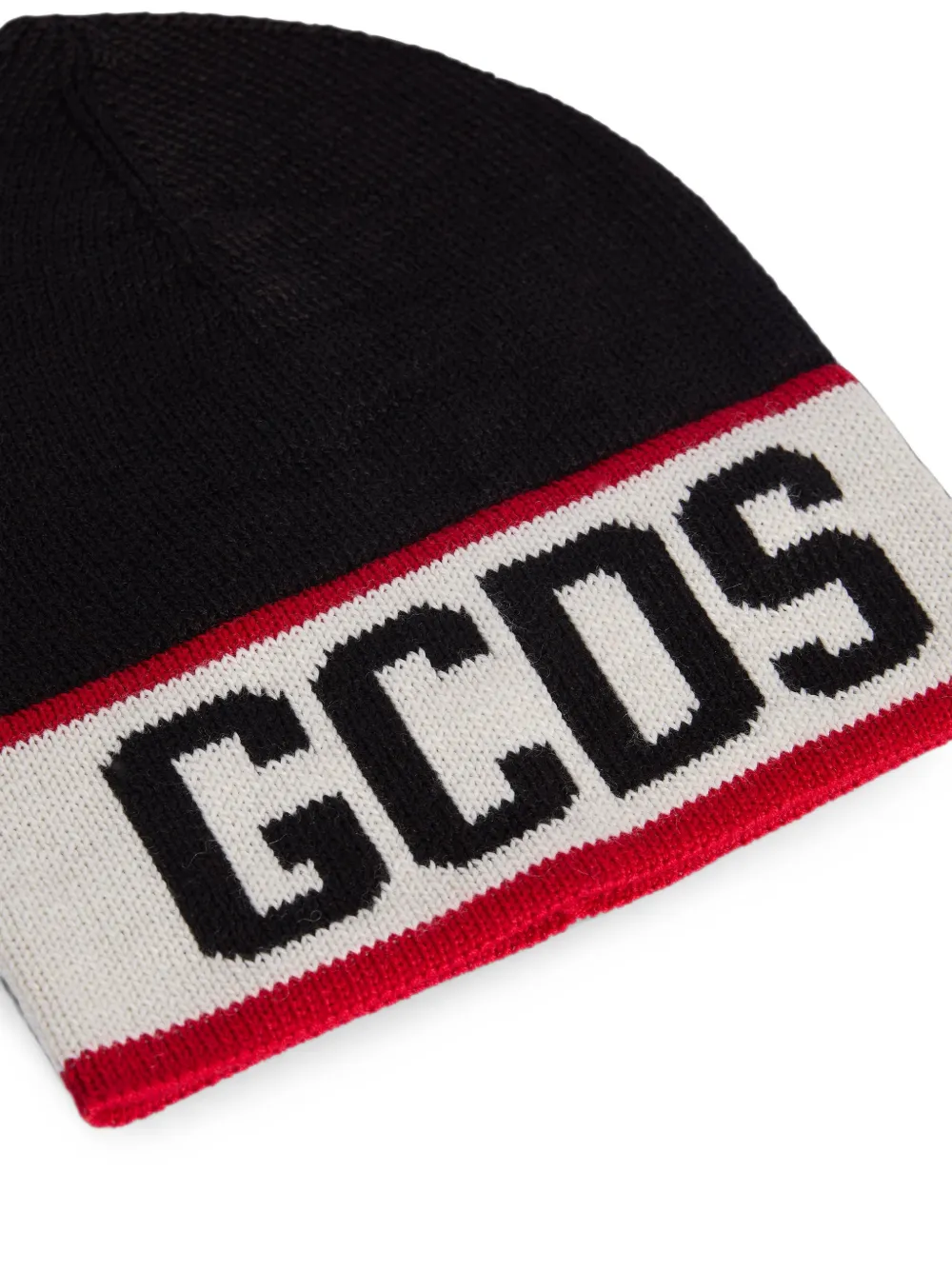 GCDS Muts met intarsia logo Zwart