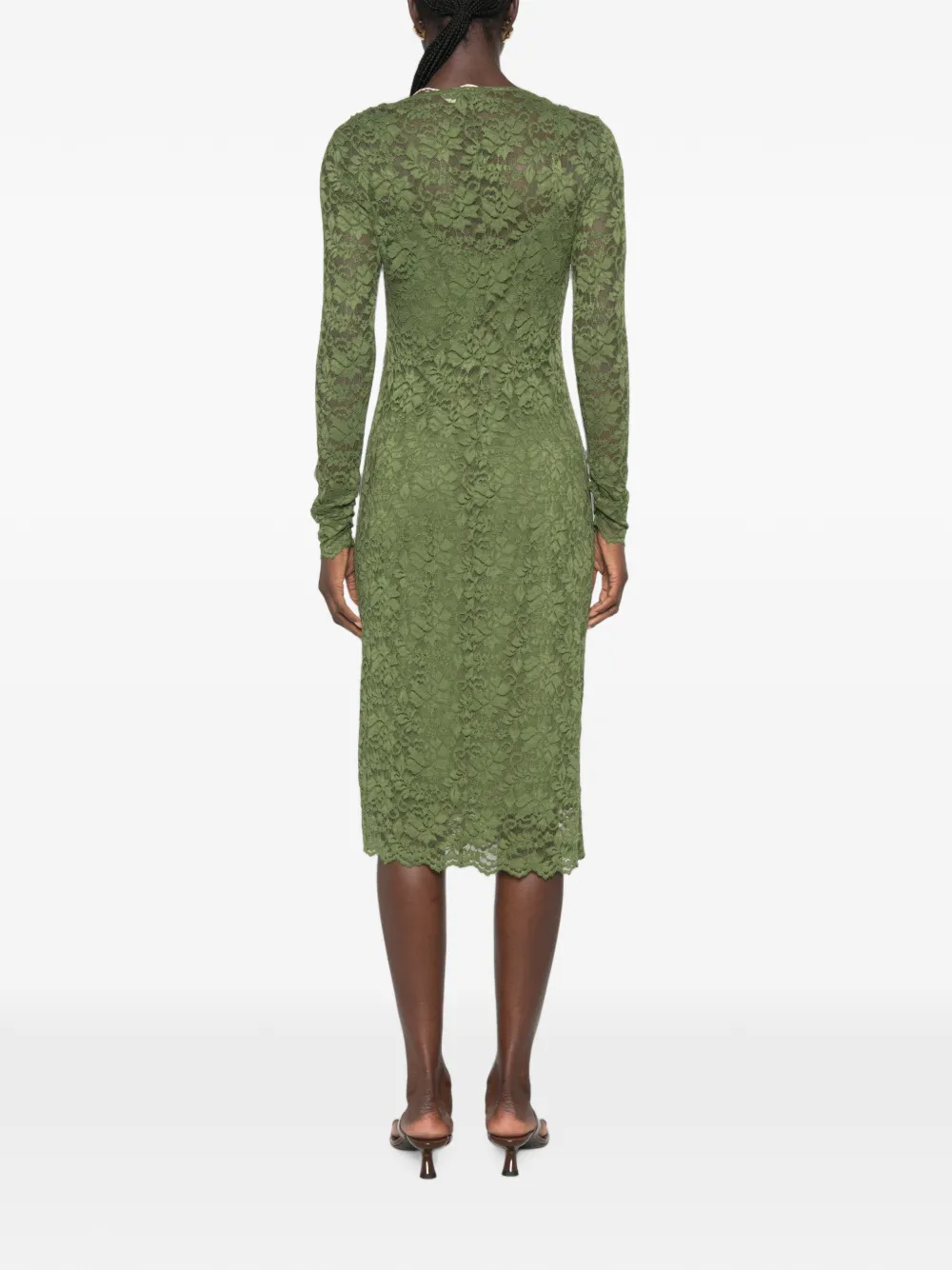 DVF Diane von Furstenberg Darrius midi-jurk met lange mouwen Groen