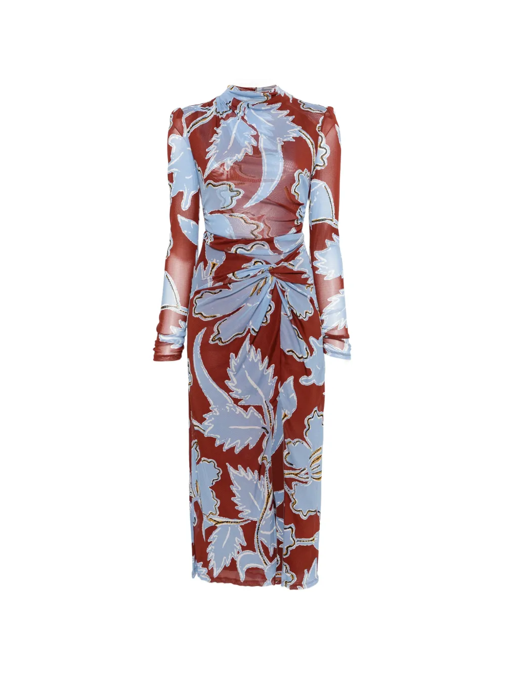 DVF Diane von Furstenberg Amadis floral-print ruched midi dress - Braun