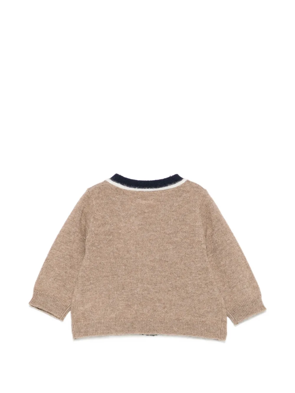 Bonpoint Vest met contrasterende afwerking en V-hals Beige