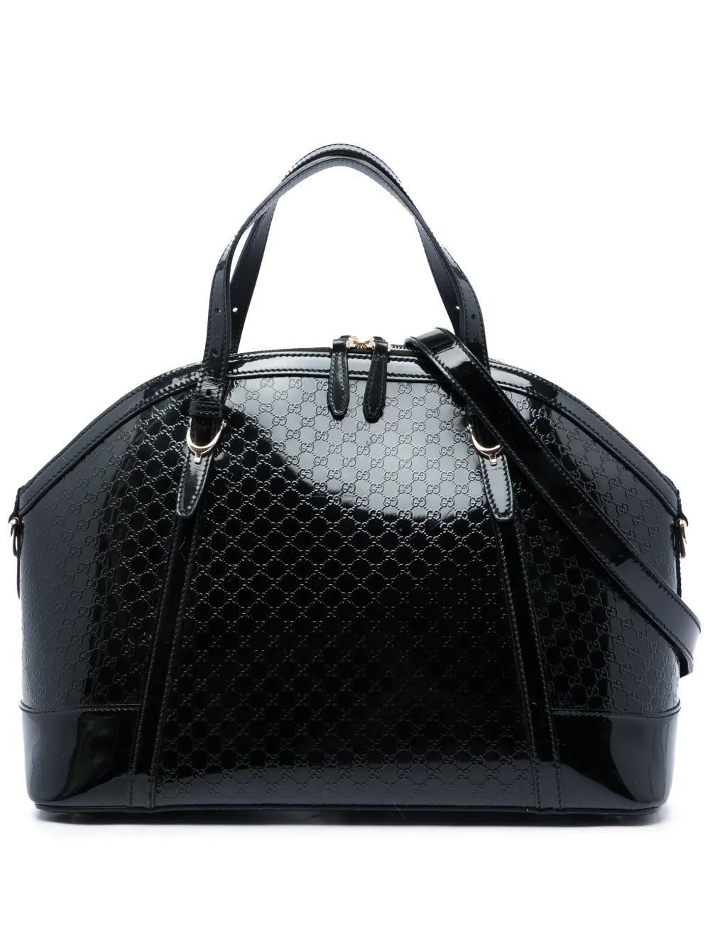 Gucci Pre-Owned 2016-2026 Large Microguccissima Patent Nice Dome satchel - Schwarz