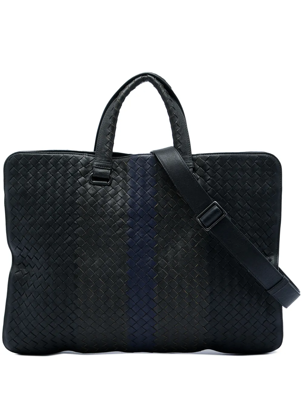 Bottega Veneta Pre-Owned 2012-2026 Nappa Intrecciato Club Fume Briefcase business bag - Black