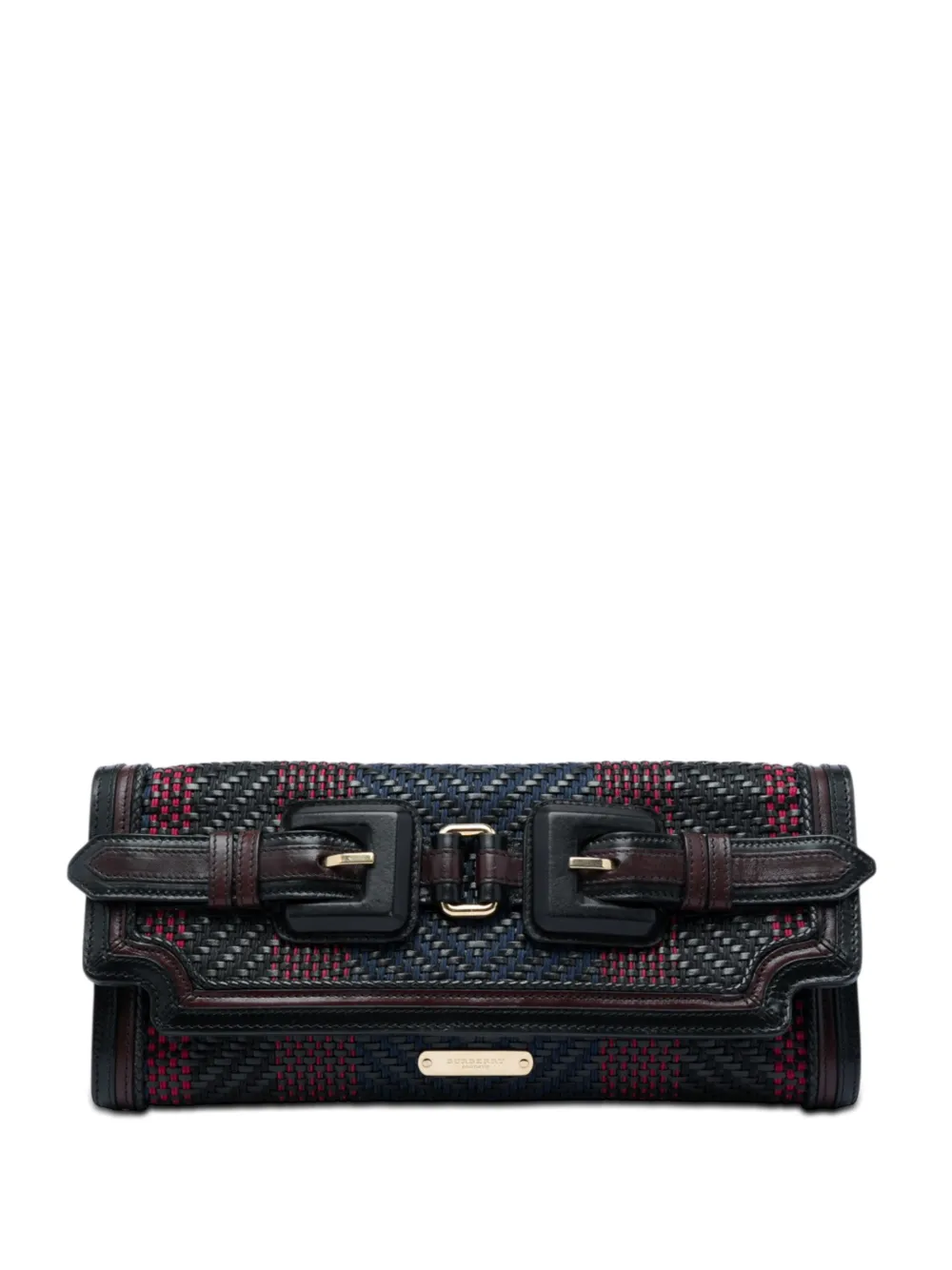 Burberry Pre-Owned 2000-2017 Prorsum Woven Buffalo Leather and Cotton clutch bag - Nero