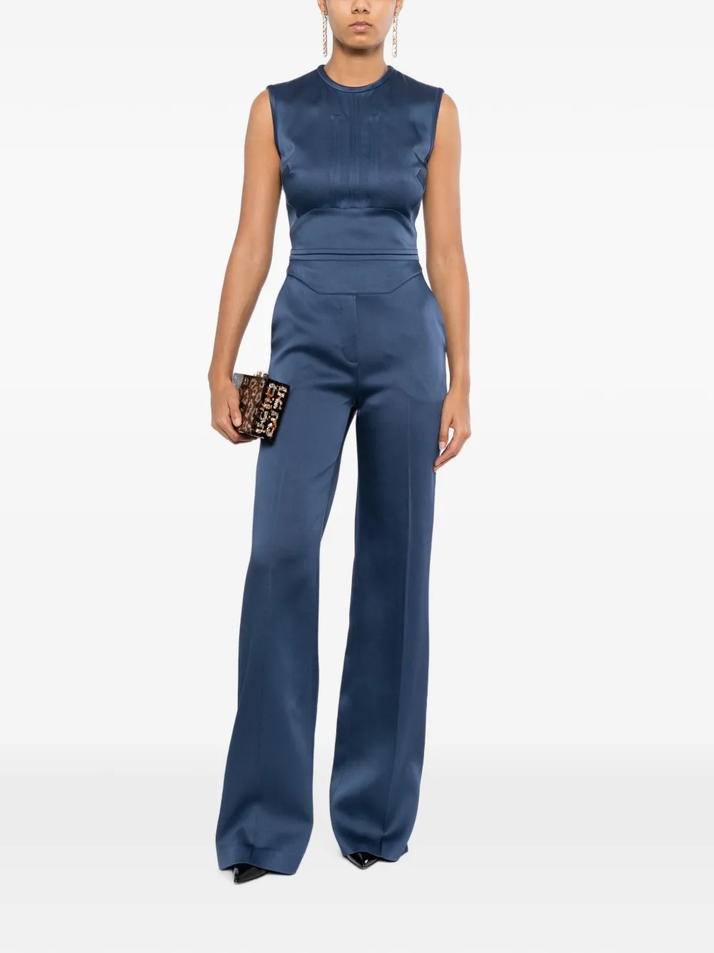 Elie Saab Jumpsuit met cummerbund-detail Blauw