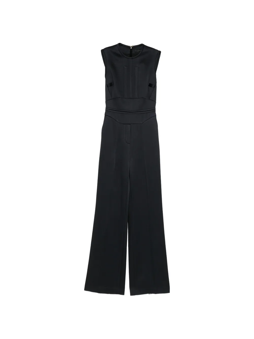 Elie Saab satin-finish sleeveless jumpsuit - Nero
