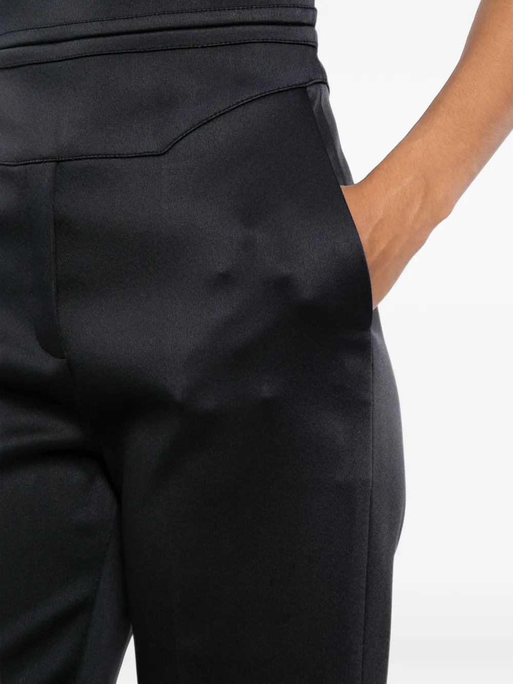 Elie Saab Mouwloze jumpsuit met satijnen afwerking Zwart