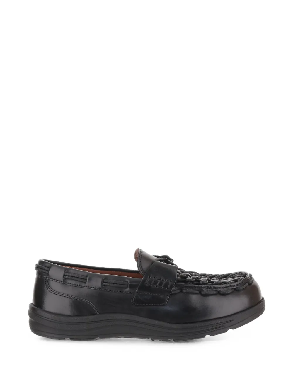 KEEN FOOTWEAR woven-detail loafers - Nero