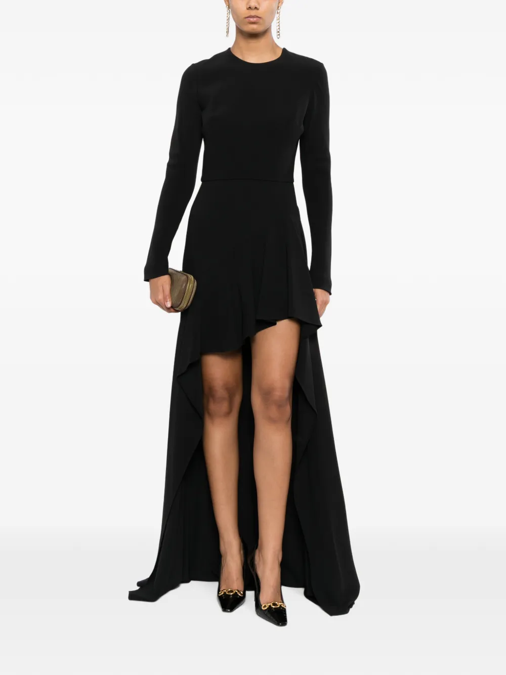 Elie Saab high-low hem dress Zwart