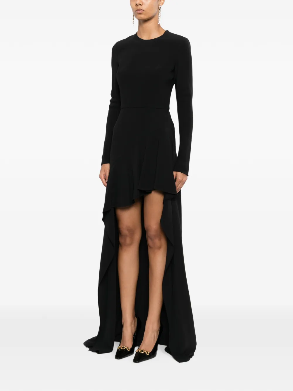 Elie Saab high-low hem dress Zwart