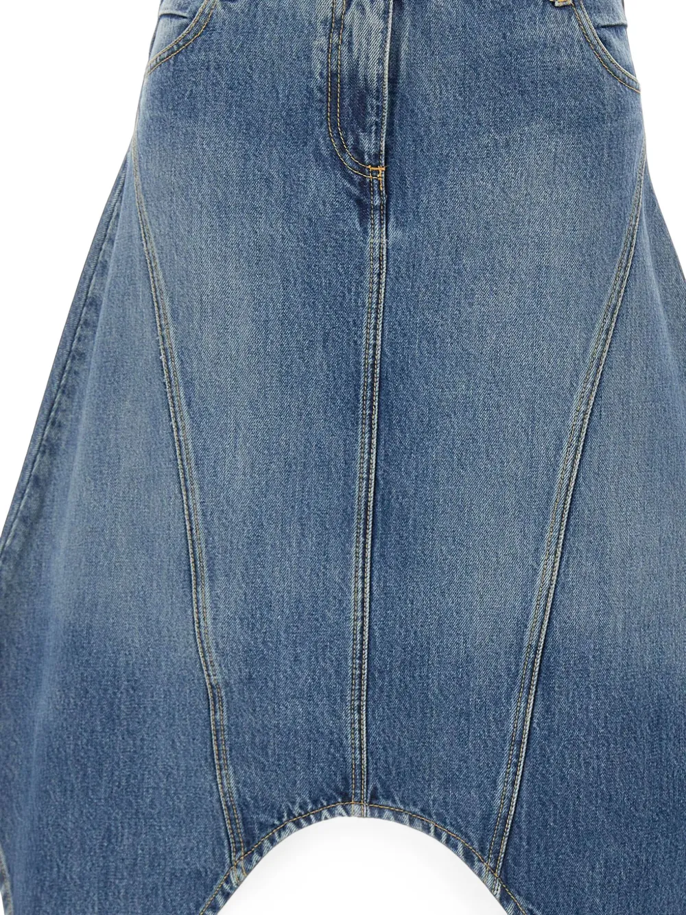 The Attico panelled asymmetric midi skirt Blauw