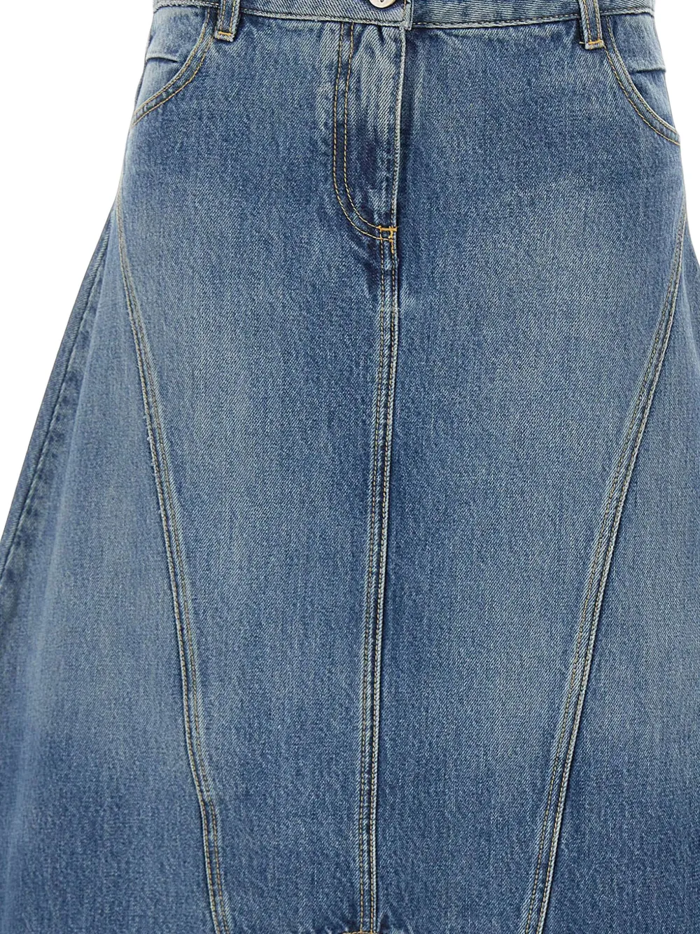 The Attico panelled asymmetric midi skirt Blauw