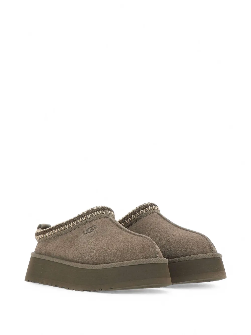 UGG Tazz II embroidered-trim slippers Grijs