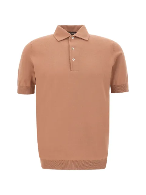 Filippo De Laurentiis crepe-knit ribbed polo shirt