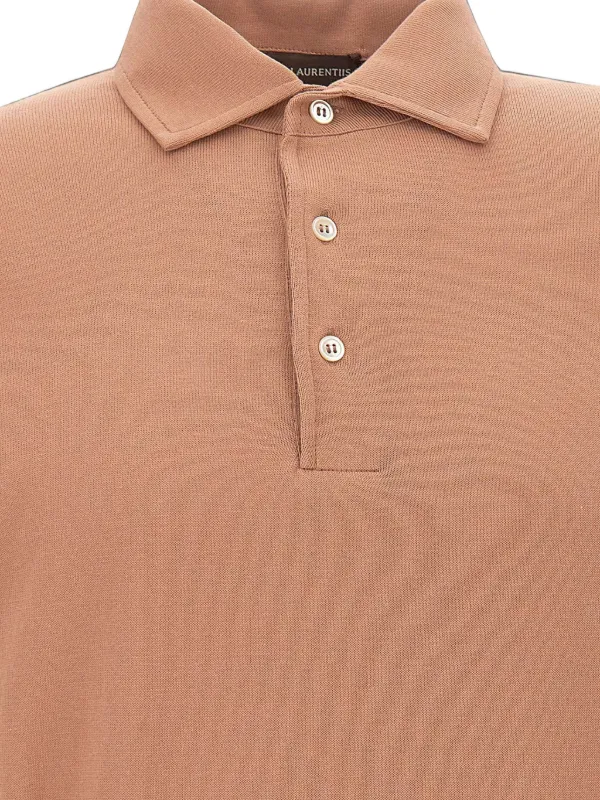 Filippo de Laurentiis ブラウン、ポロニット Filippo De Laurentiis クレープニット ポロシャツ | ブラウン
