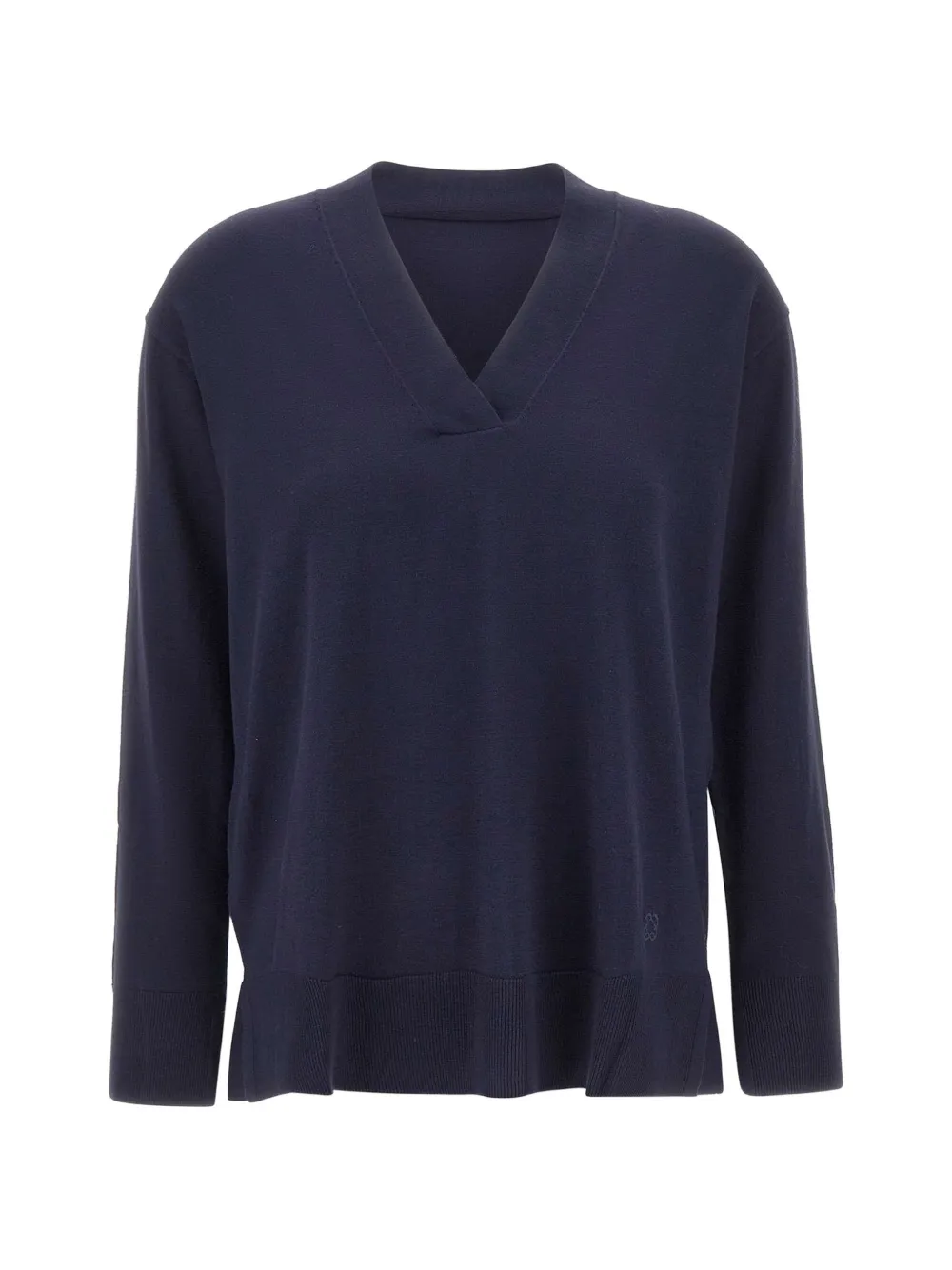 ELENA MIRÒ V-neck side-slit fine-knit top