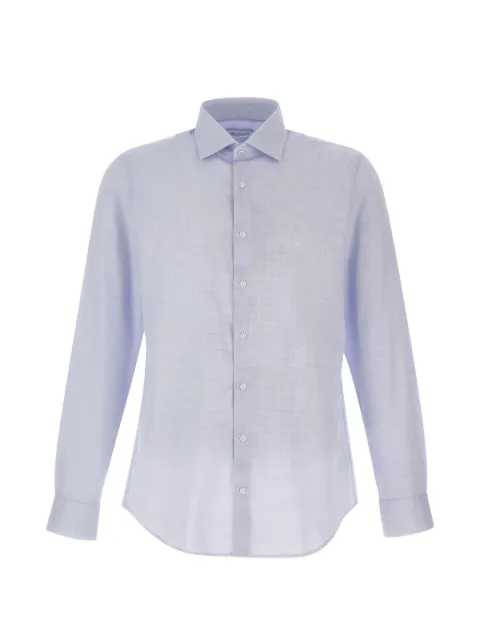 Michael Kors micro-check dobby-weave shirt