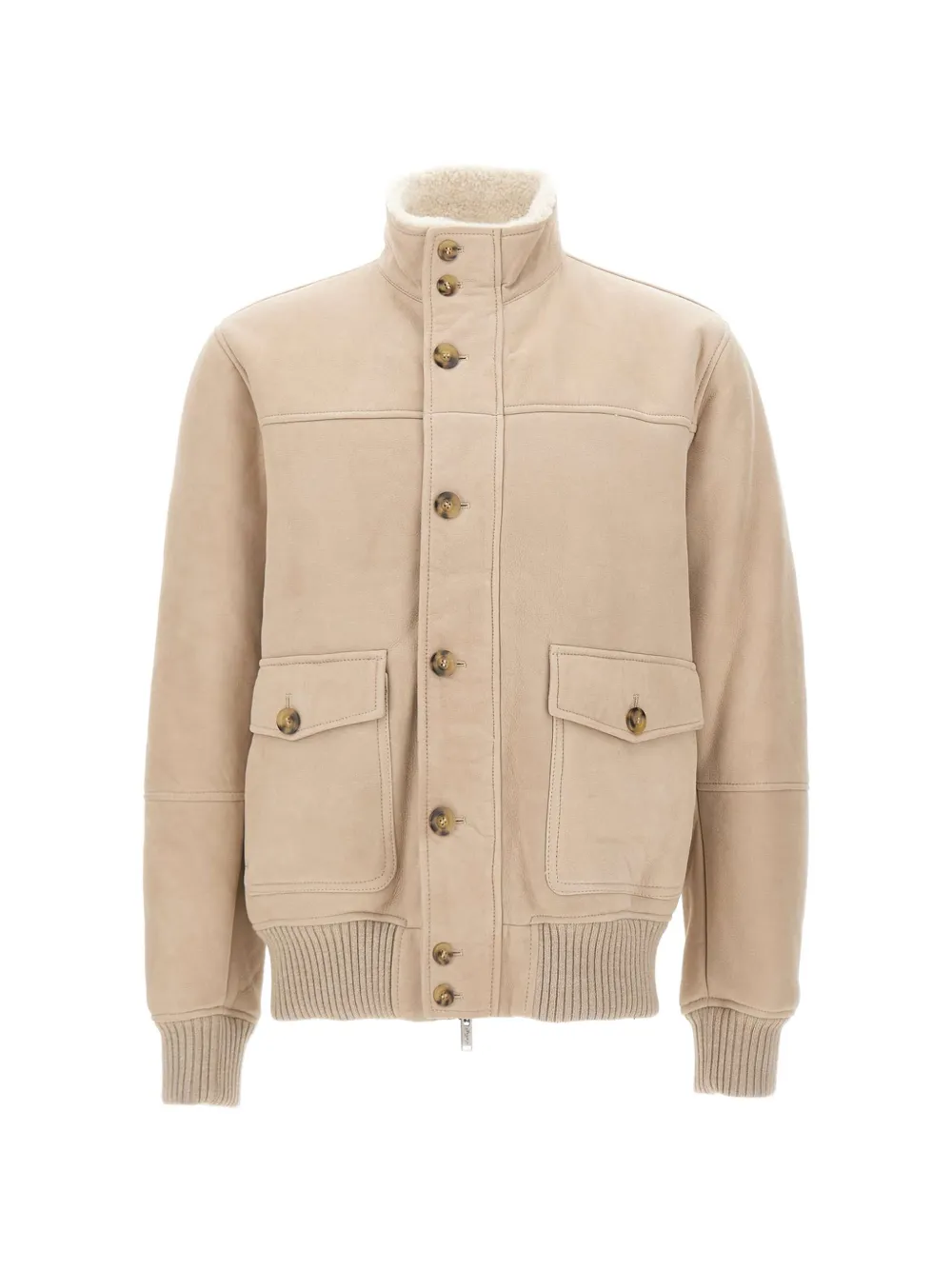 VOLFAGLI Trevi shearling-lined suede jacket - Toni neutri