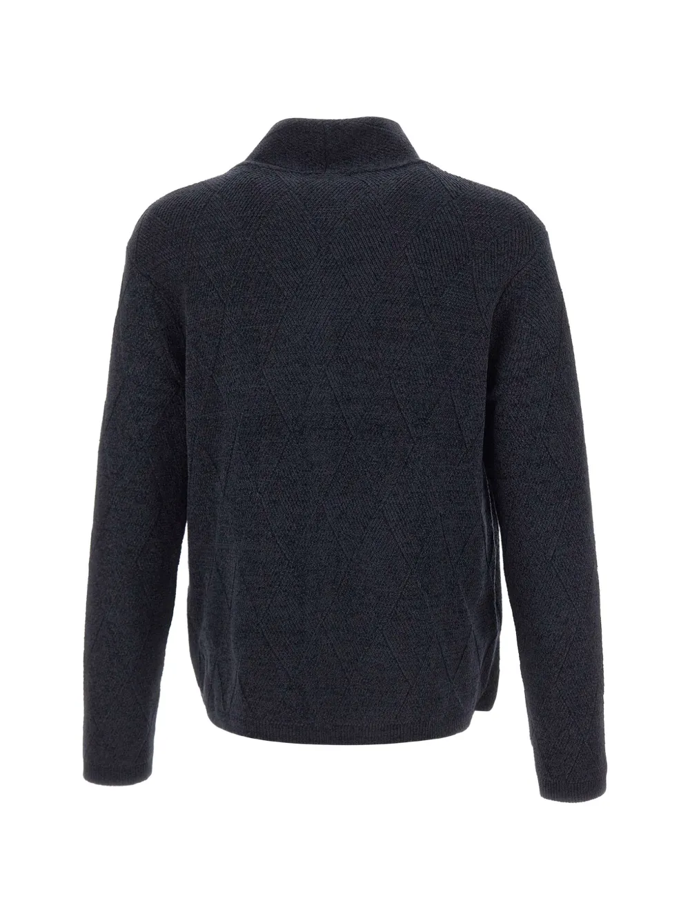Emporio Armani Ribgebreid vest van scheerwolblend Blauw